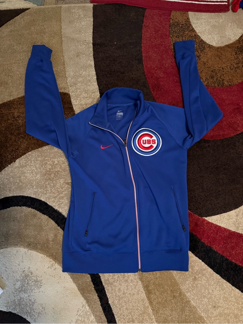 Nike Men's Cubs Royal Blue Full-Zip Track Jacket with Red Accents Chicago Cubs